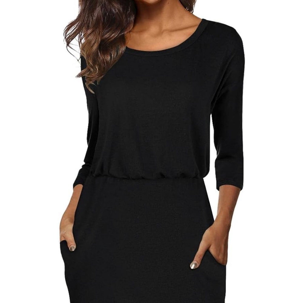 NWT Moyabo Women's 3/4 Sleeve dress with pockets SZ XL